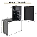 Bureau mural convertible Costway avec étagères de rangement