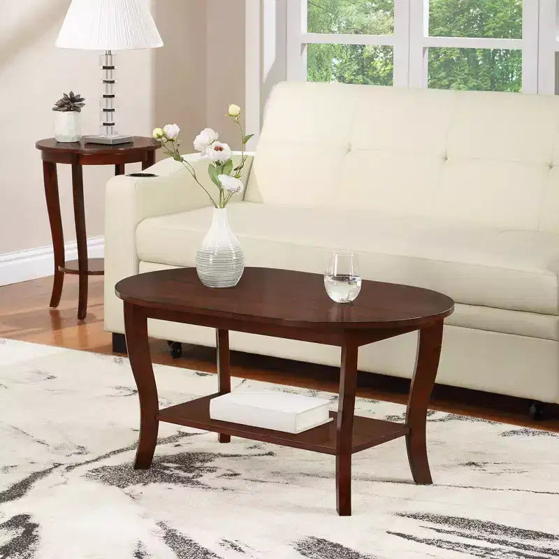 Table basse ovale American Heritage avec étagère - Breighton Home