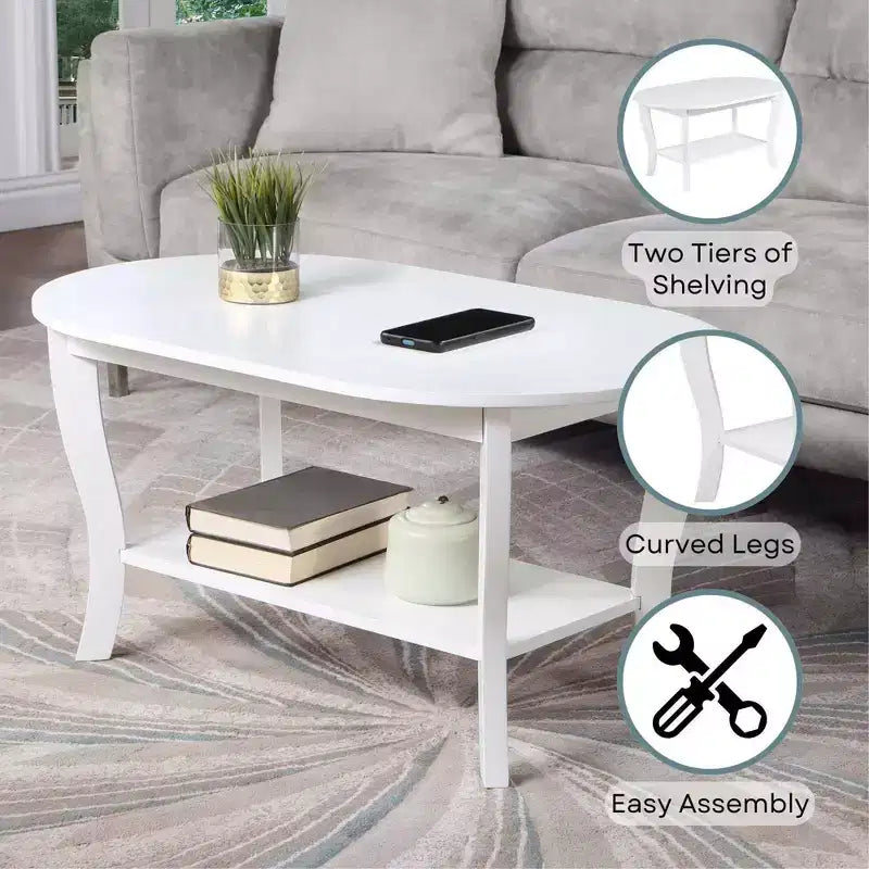 Table basse ovale American Heritage avec étagère - Breighton Home