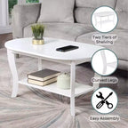 Table basse ovale American Heritage avec étagère - Breighton Home