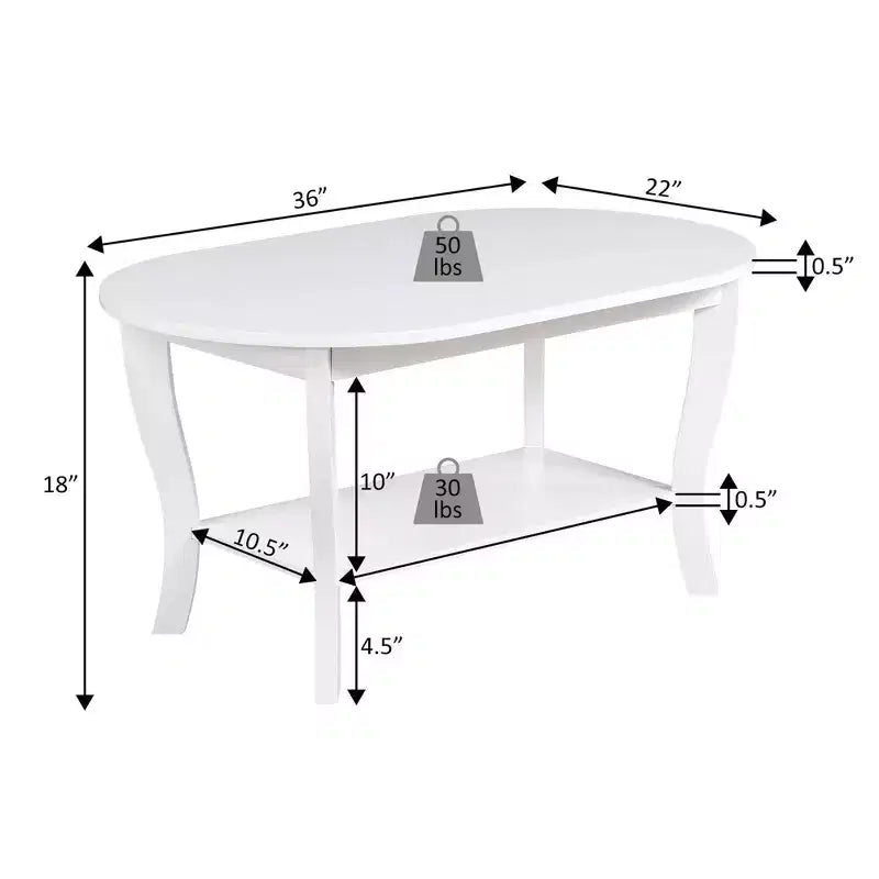 Table basse ovale American Heritage avec étagère - Breighton Home