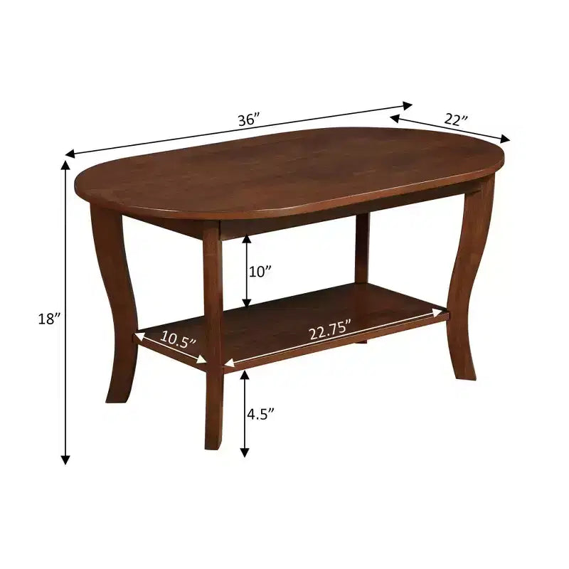 Table basse ovale American Heritage avec étagère - Breighton Home