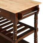 Desserte de cuisine à roulettes en bois massif 3 niveaux avec tiroirs French Country – Breighton Home