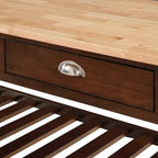 Desserte de cuisine à roulettes en bois massif 3 niveaux avec tiroirs French Country – Breighton Home