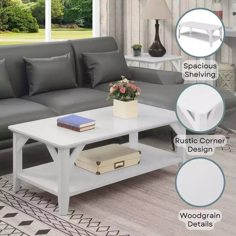 Table basse Winston avec étagère - Breighton Home
