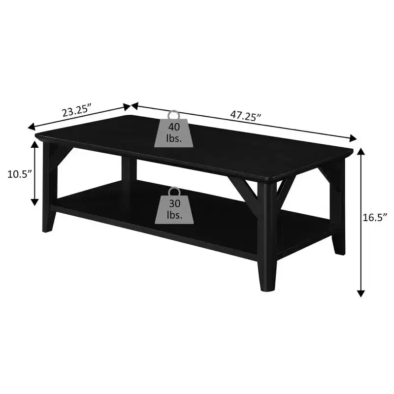 Table basse Winston avec étagère - Breighton Home