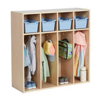 Vestiaire pour tout-petits ECR4Kids Streamline 4 sections avec rangement à casiers, mobilier pour enfants