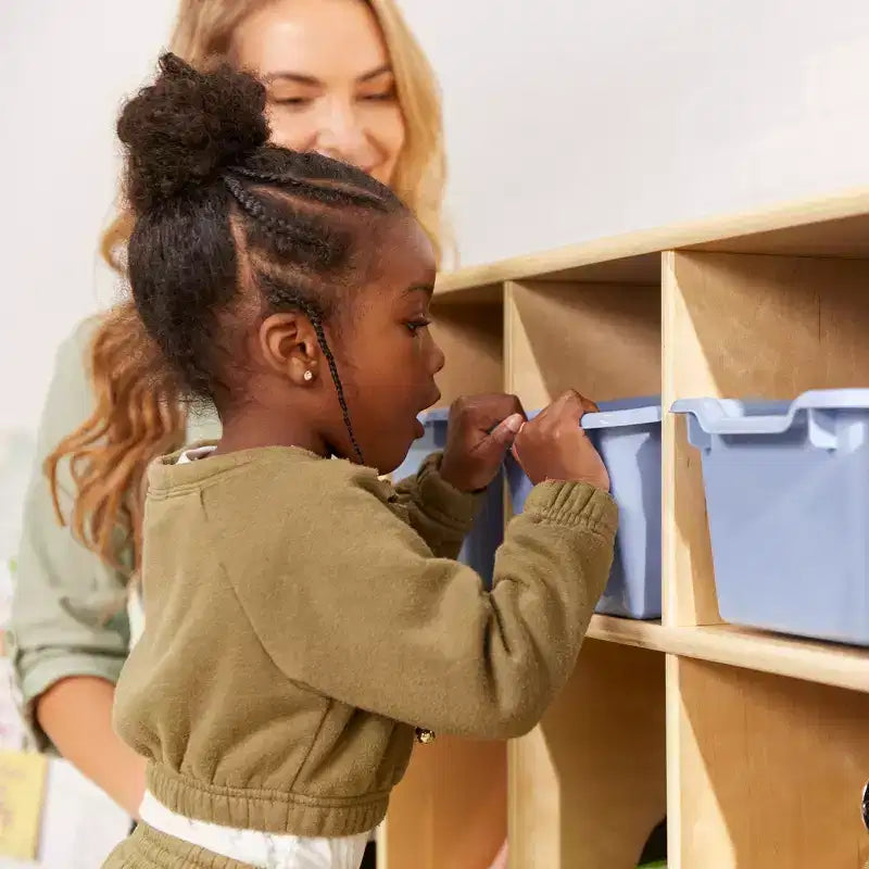 Vestiaire pour tout-petits ECR4Kids Streamline 4 sections avec rangement à casiers, mobilier pour enfants