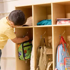 Vestiaire pour tout-petits ECR4Kids Streamline 4 sections avec rangement à casiers, mobilier pour enfants