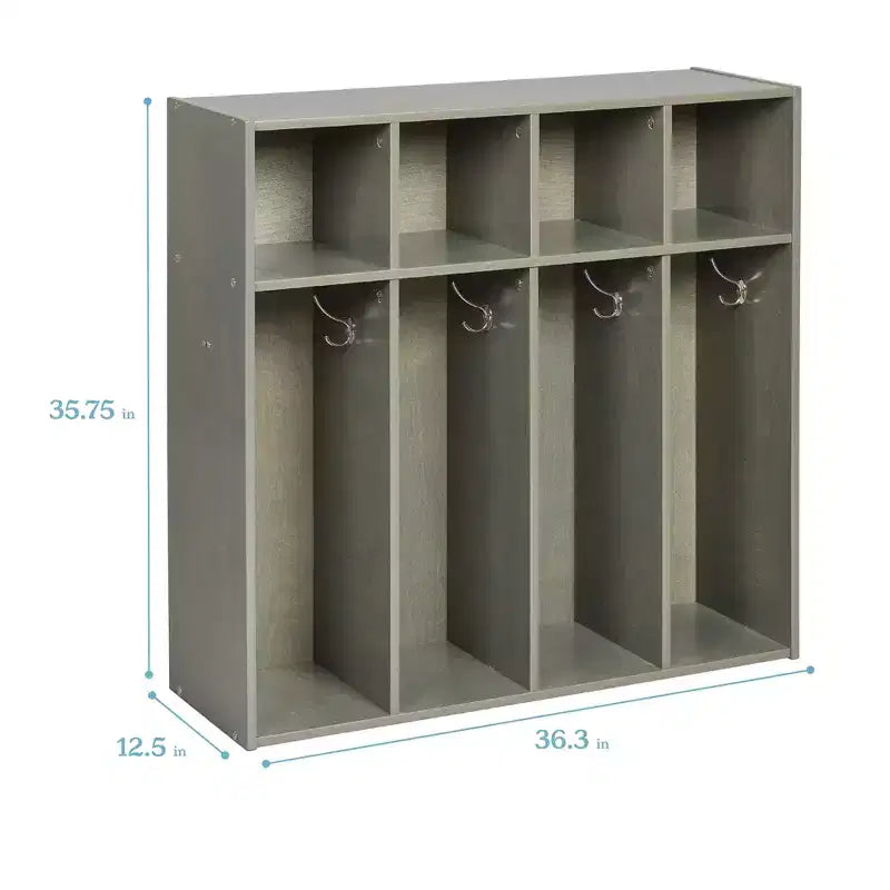 Vestiaire pour tout-petits ECR4Kids Streamline 4 sections avec rangement à casiers, mobilier pour enfants
