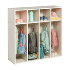 Vestiaire pour tout-petits ECR4Kids Streamline 4 sections avec rangement à casiers, mobilier pour enfants