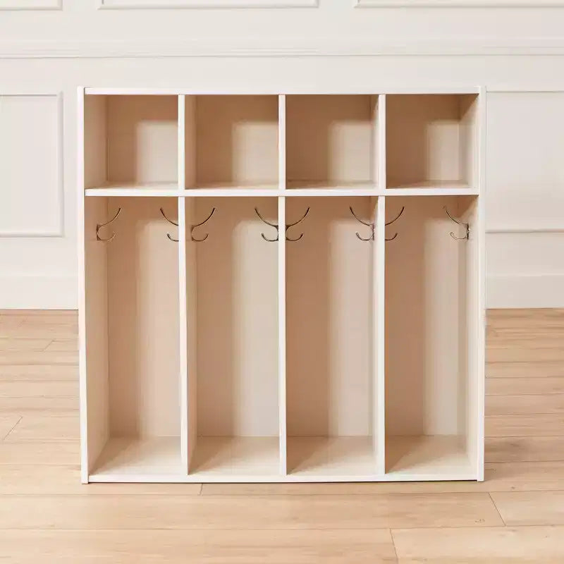 Vestiaire pour tout-petits ECR4Kids Streamline 4 sections avec rangement à casiers, mobilier pour enfants