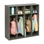 Vestiaire pour tout-petits ECR4Kids Streamline 4 sections avec rangement à casiers, mobilier pour enfants