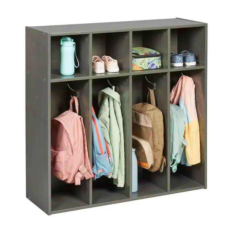 Vestiaire pour tout-petits ECR4Kids Streamline 4 sections avec rangement à casiers, mobilier pour enfants