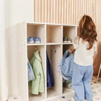 Vestiaire pour tout-petits ECR4Kids Streamline 4 sections avec rangement à casiers, mobilier pour enfants