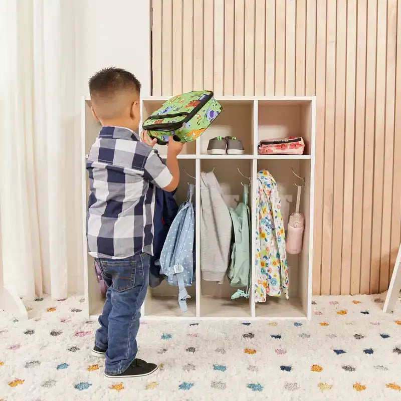 Vestiaire pour tout-petits ECR4Kids Streamline 4 sections avec rangement à casiers, mobilier pour enfants