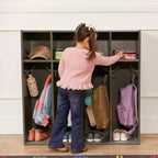 Vestiaire pour tout-petits ECR4Kids Streamline 4 sections avec rangement à casiers, mobilier pour enfants
