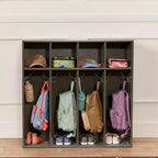 Vestiaire pour tout-petits ECR4Kids Streamline 4 sections avec rangement à casiers, mobilier pour enfants