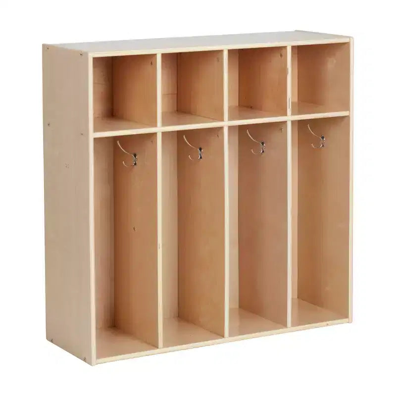 Vestiaire pour tout-petits ECR4Kids Streamline 4 sections avec rangement à casiers, mobilier pour enfants