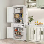 HOMCOM Armoire de cuisine autonome traditionnelle de 72 po avec portes et 3 tablettes réglables