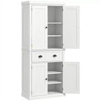HOMCOM Armoire de cuisine autonome traditionnelle de 72 po avec portes et 3 tablettes réglables