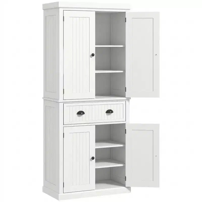 HOMCOM Armoire de cuisine autonome traditionnelle de 72 po avec portes et 3 tablettes réglables