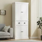 HOMCOM Armoire de cuisine autonome traditionnelle de 72 po avec portes et 3 tablettes réglables