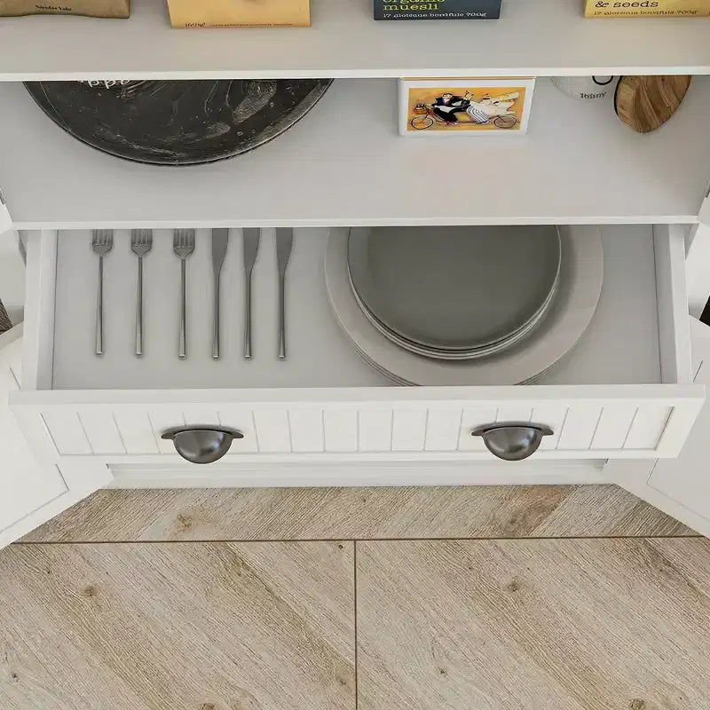 HOMCOM Armoire de cuisine autonome traditionnelle de 72 po avec portes et 3 tablettes réglables