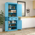 HOMCOM Armoire de cuisine autonome traditionnelle de 72 po avec portes et 3 tablettes réglables