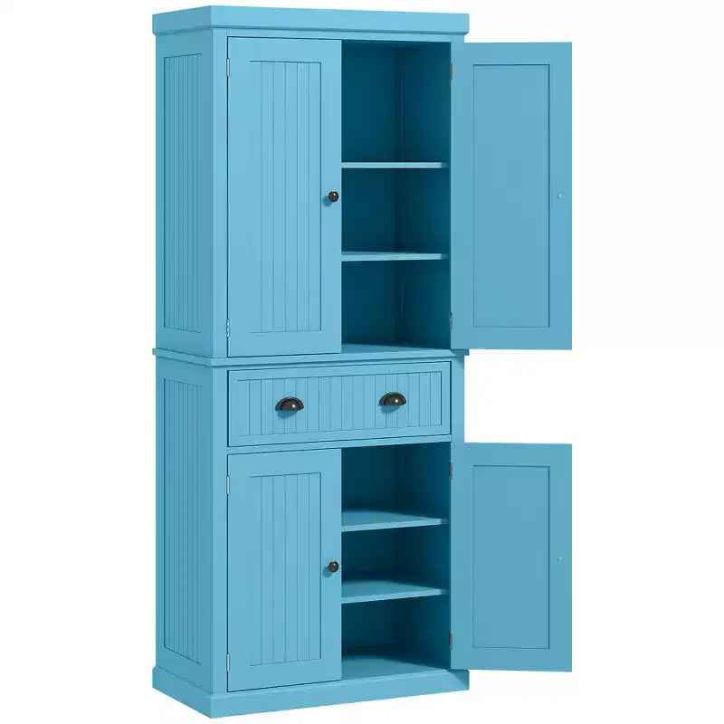 HOMCOM Armoire de cuisine autonome traditionnelle de 72 po avec portes et 3 tablettes réglables