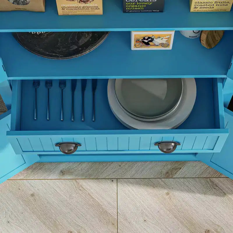 HOMCOM Armoire de cuisine autonome traditionnelle de 72 po avec portes et 3 tablettes réglables