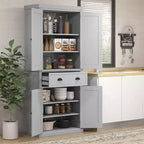 HOMCOM Armoire de cuisine autonome traditionnelle de 72 po avec portes et 3 tablettes réglables