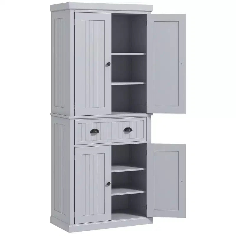 HOMCOM Armoire de cuisine autonome traditionnelle de 72 po avec portes et 3 tablettes réglables