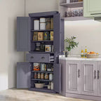 HOMCOM Armoire de cuisine autonome traditionnelle de 72 po avec portes et 3 tablettes réglables