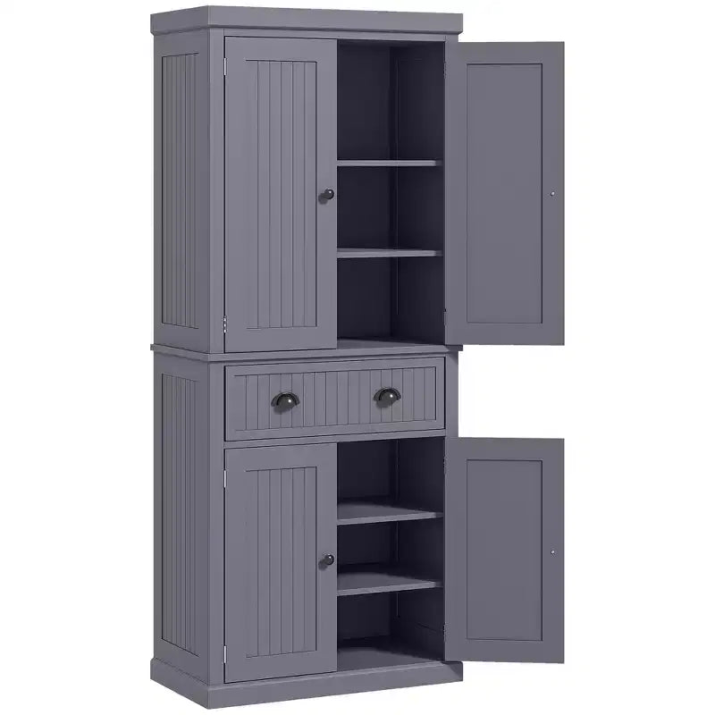 HOMCOM Armoire de cuisine autonome traditionnelle de 72 po avec portes et 3 tablettes réglables