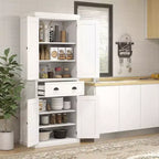 HOMCOM Armoire de cuisine autonome traditionnelle de 72 po avec portes et 3 tablettes réglables