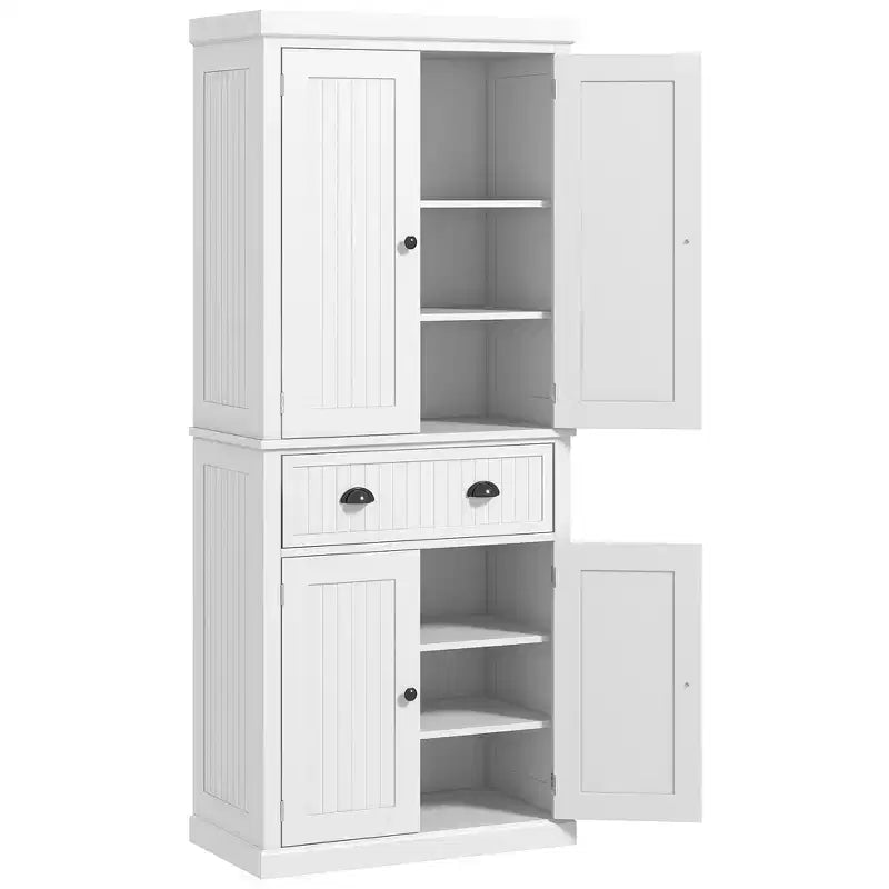 HOMCOM Armoire de cuisine autonome traditionnelle de 72 po avec portes et 3 tablettes réglables