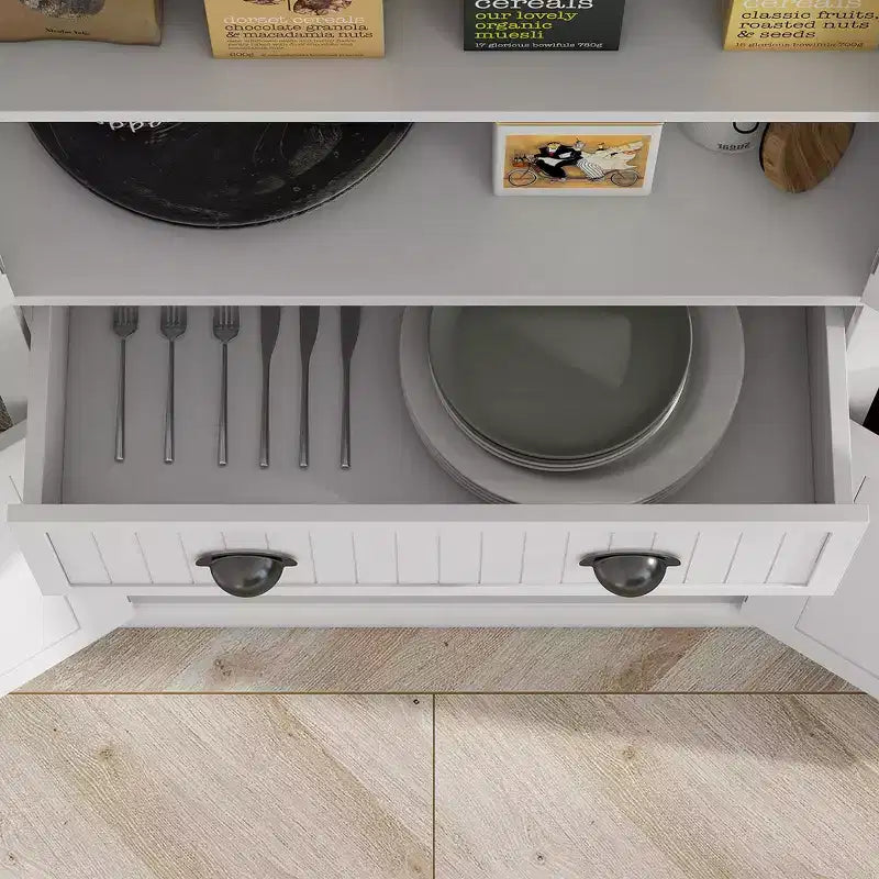 HOMCOM Armoire de cuisine autonome traditionnelle de 72 po avec portes et 3 tablettes réglables