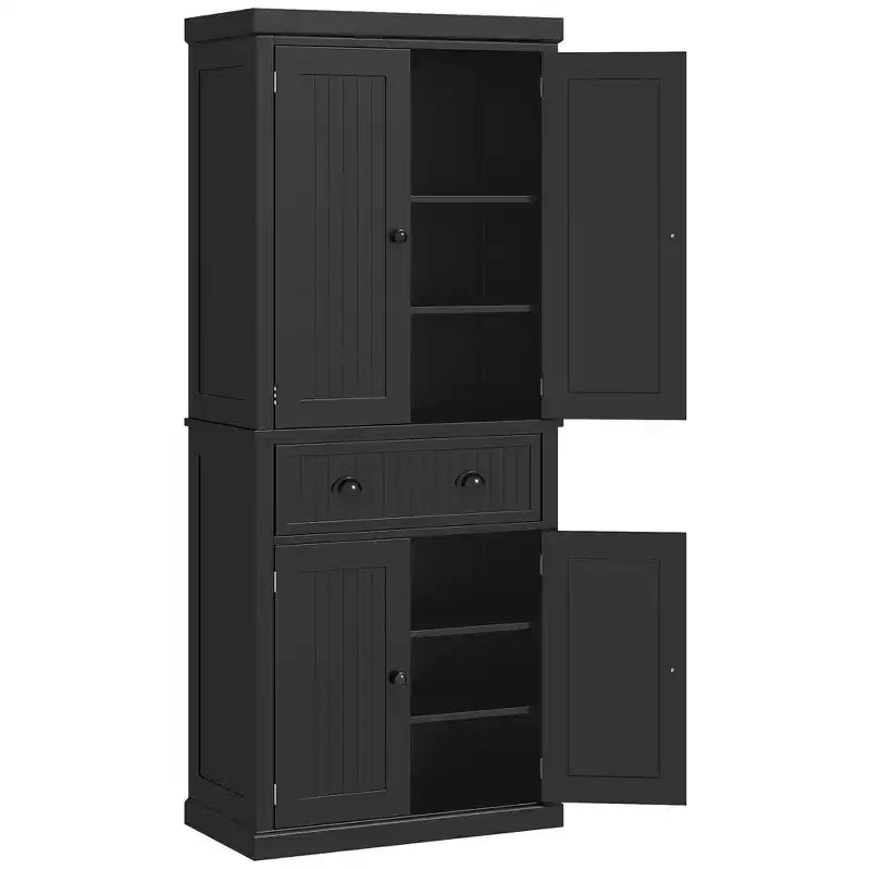HOMCOM Armoire de cuisine autonome traditionnelle de 72 po avec portes et 3 tablettes réglables