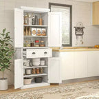 HOMCOM Armoire de cuisine autonome traditionnelle de 72 po avec portes et 3 tablettes réglables
