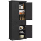 HOMCOM Armoire de cuisine autonome traditionnelle de 72 po avec portes et 3 tablettes réglables