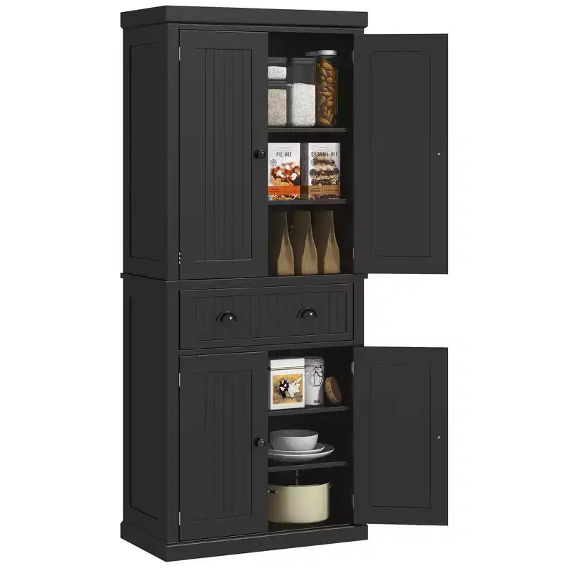 HOMCOM Armoire de cuisine autonome traditionnelle de 72 po avec portes et 3 tablettes réglables