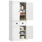 HOMCOM Armoire de cuisine autonome traditionnelle de 72 po avec portes et 3 tablettes réglables