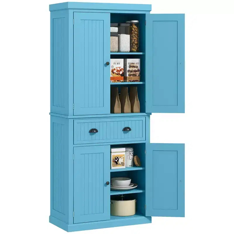 HOMCOM Armoire de cuisine autonome traditionnelle de 72 po avec portes et 3 tablettes réglables