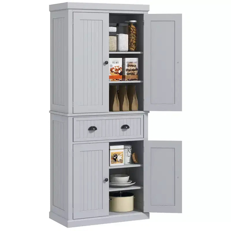 HOMCOM Armoire de cuisine autonome traditionnelle de 72 po avec portes et 3 tablettes réglables