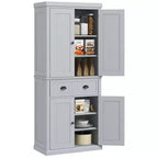 HOMCOM Armoire de cuisine autonome traditionnelle de 72 po avec portes et 3 tablettes réglables