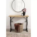 Console en bois rectangulaire Kate and Laurel Wyldwood, 13x36x30, Noir