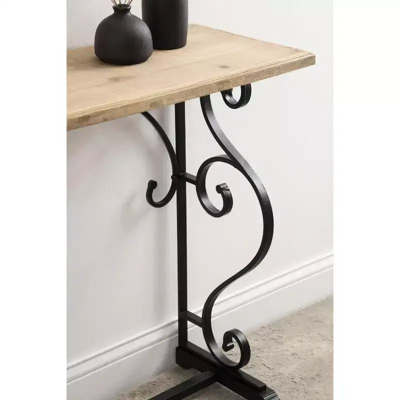 Console en bois rectangulaire Kate and Laurel Wyldwood, 13x36x30, Noir