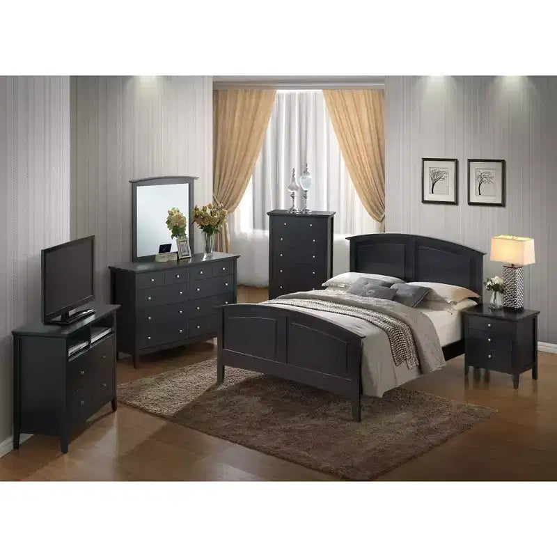 Lit à panneaux complets Passion Furniture Hammond avec traverse supérieure incurvée