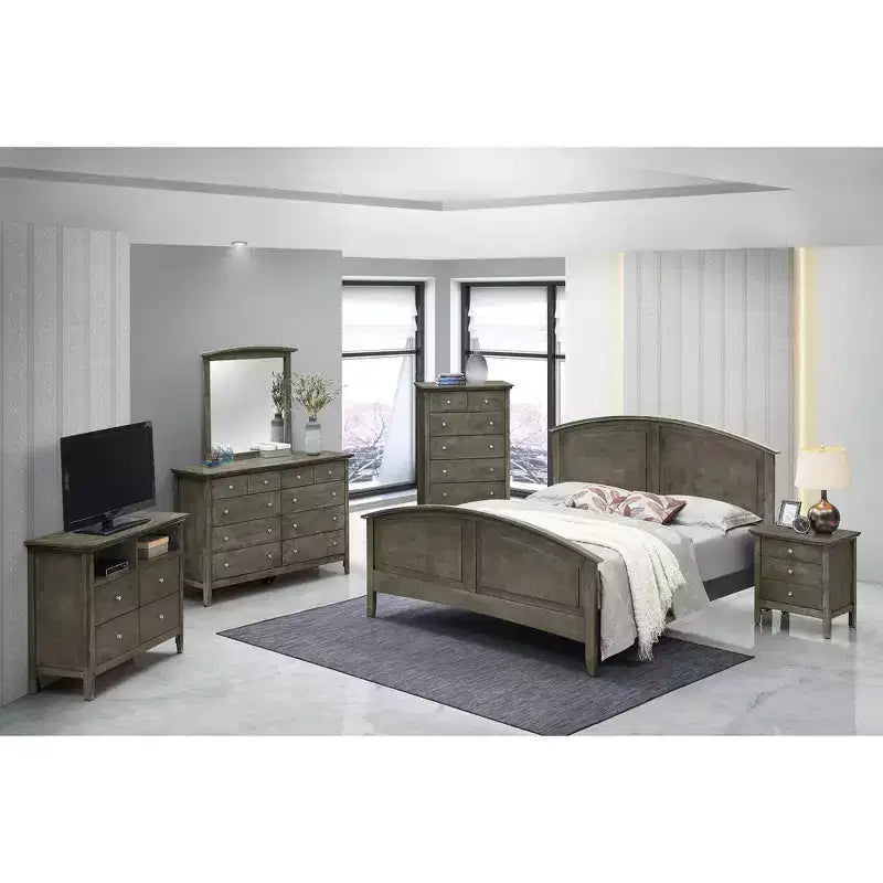 Lit à panneaux complets Passion Furniture Hammond avec traverse supérieure incurvée